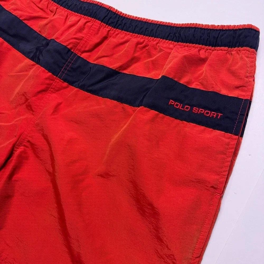 Vintage Polo Sport‎ Ralph Lauren Swim Trunks Mens XL Red Lined Shorts